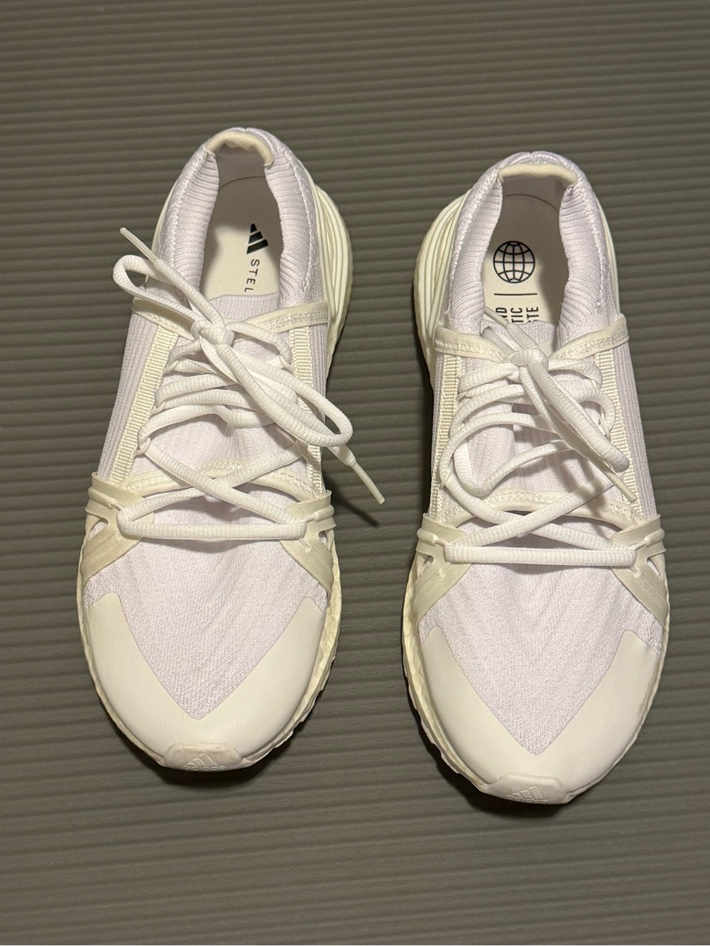 Adidas by Stella McCartney White Knit Lace-Up Sneakers
